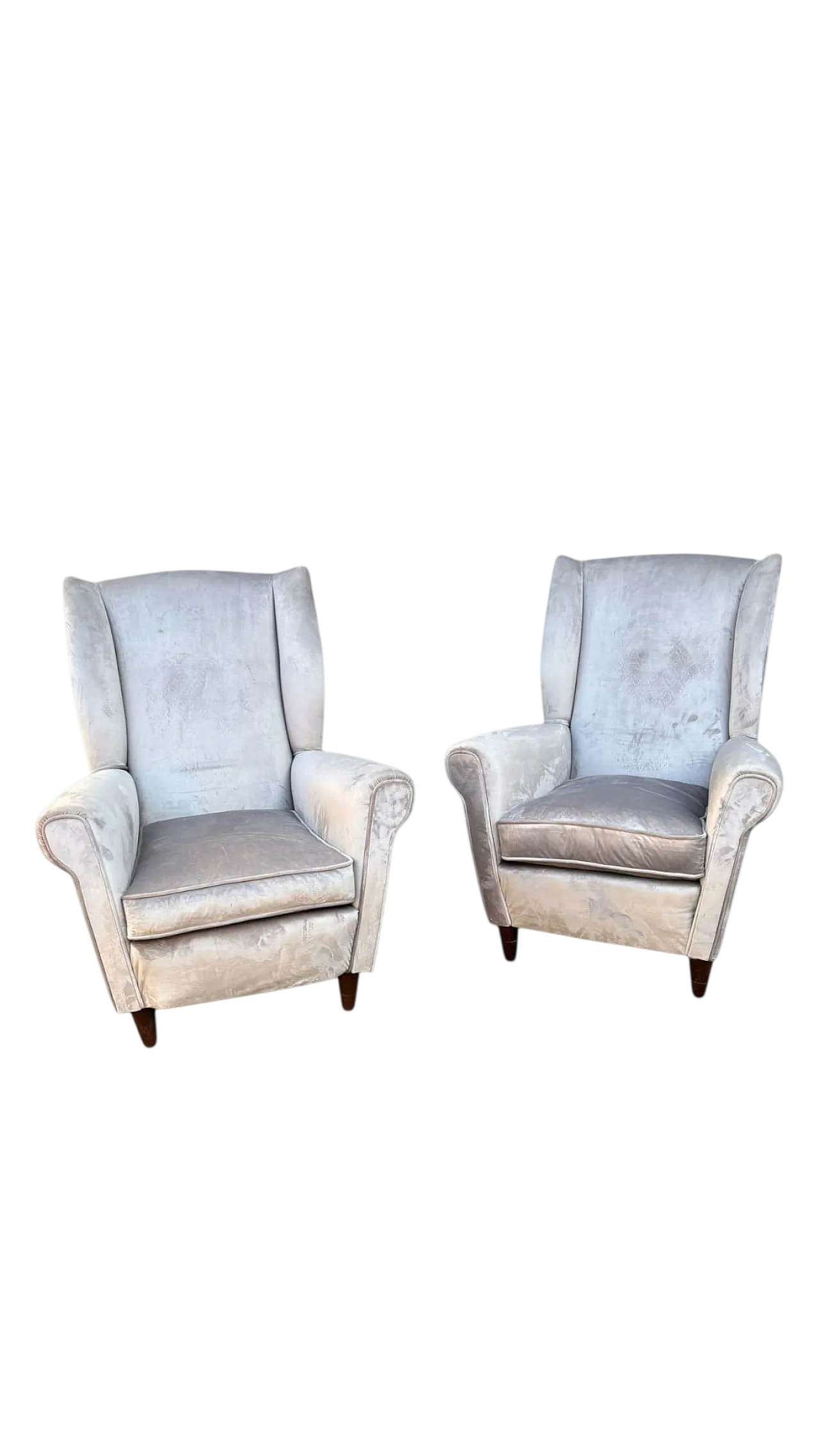 Pair of gray armchairs, 60s 5