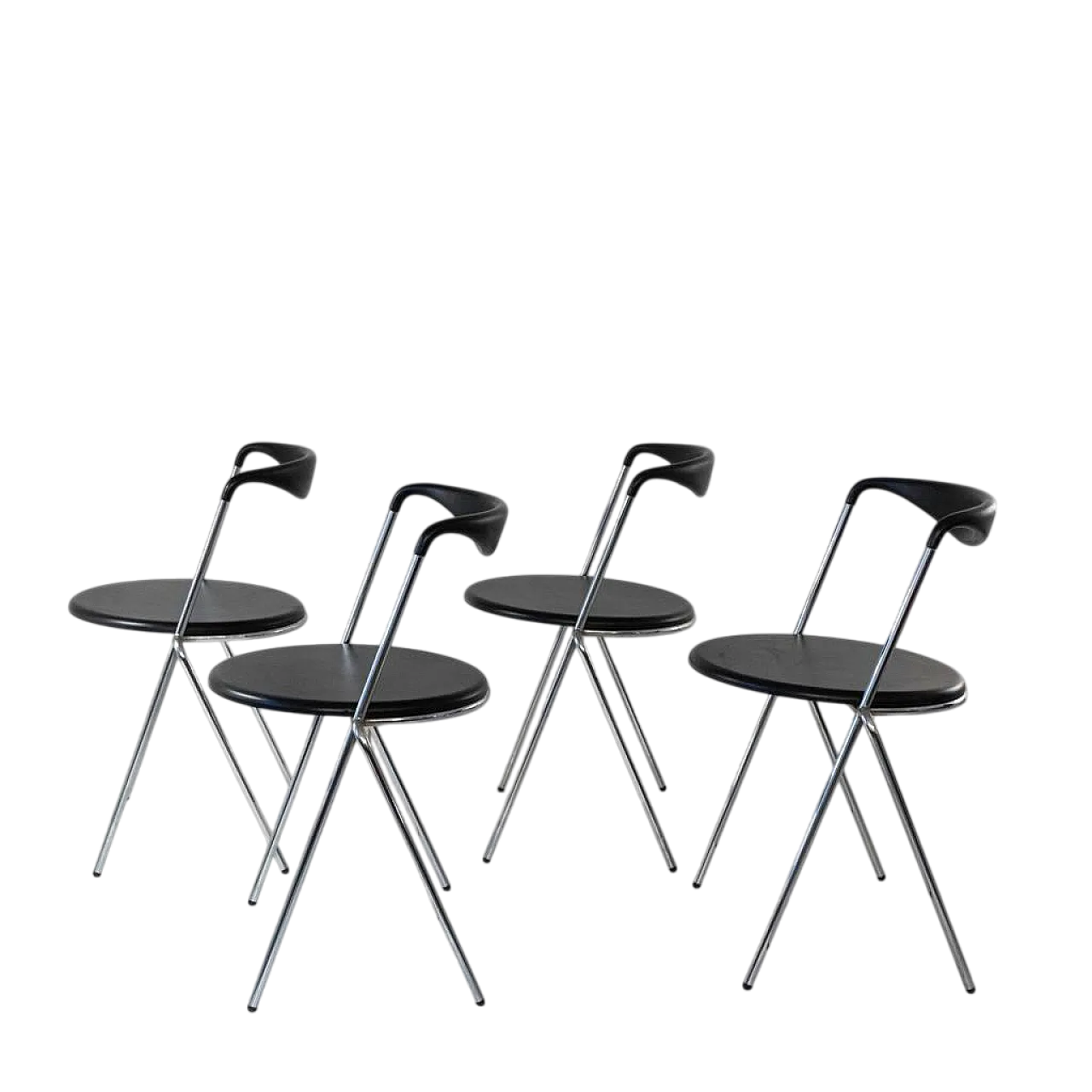4 Italian stintable chairs in Hans Eicenberger style, 70s 16