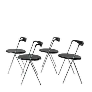 4 Italian stintable chairs in Hans Eicenberger style, 70s