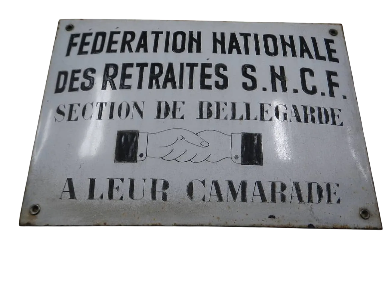 Targa in metallo Sindacato S.F.C.F,  Francia, 1930 8