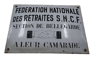 Targa in metallo Sindacato S.F.C.F,  Francia, 1930