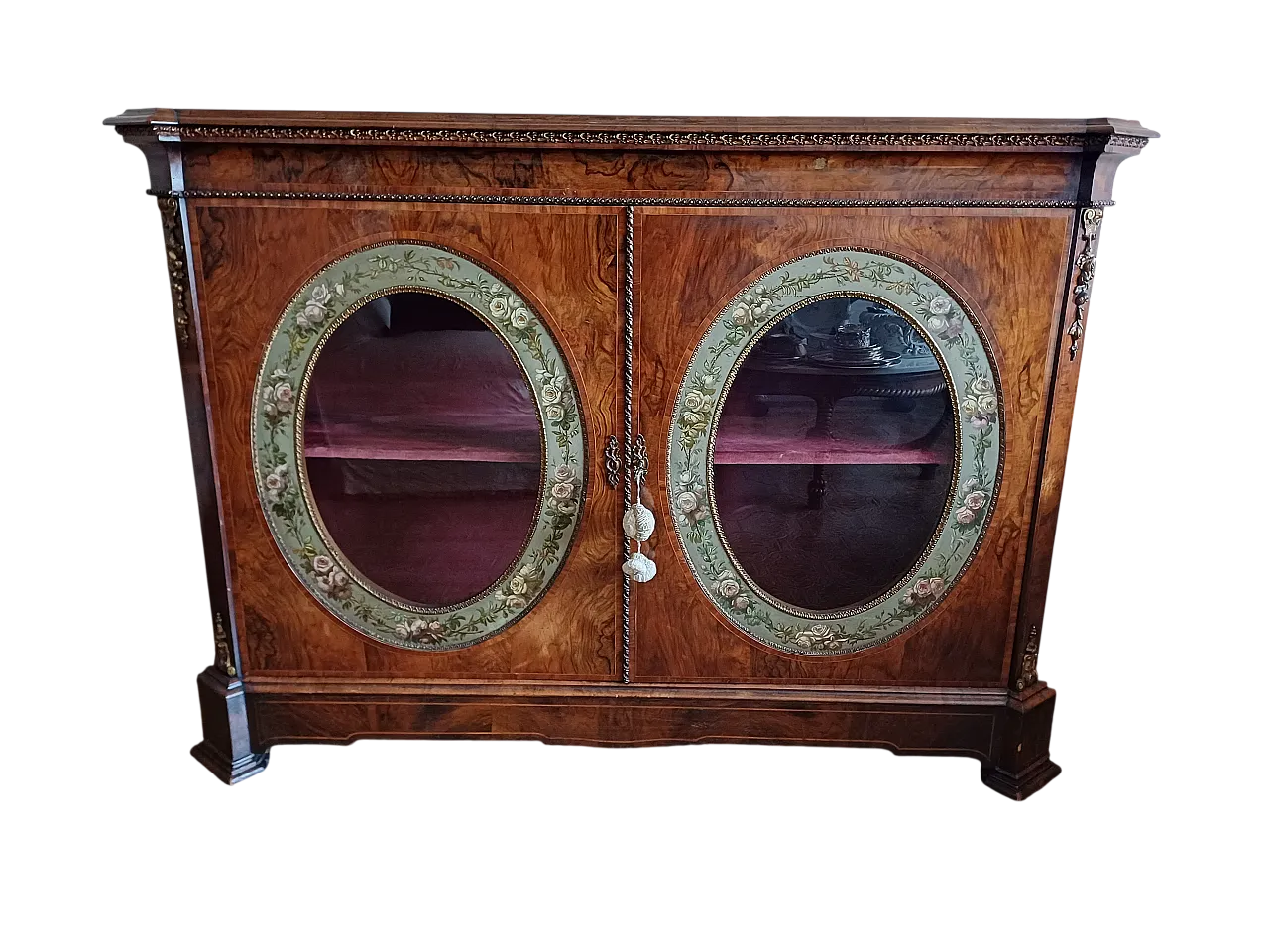 Credenza a due ante a vetro stile vittoriano, '800 21