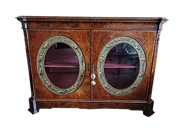 Credenza a due ante a vetro stile vittoriano, '800
