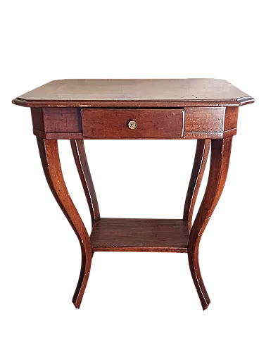 Tavolino Biedermaier in mogano con cassetto, '800