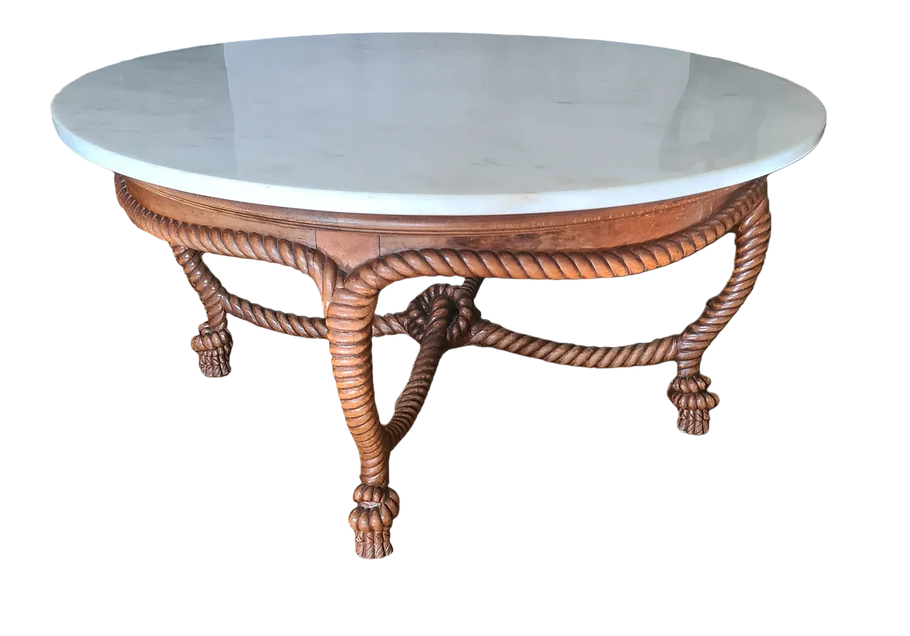 Wooden and marble living room table, 20th century 18