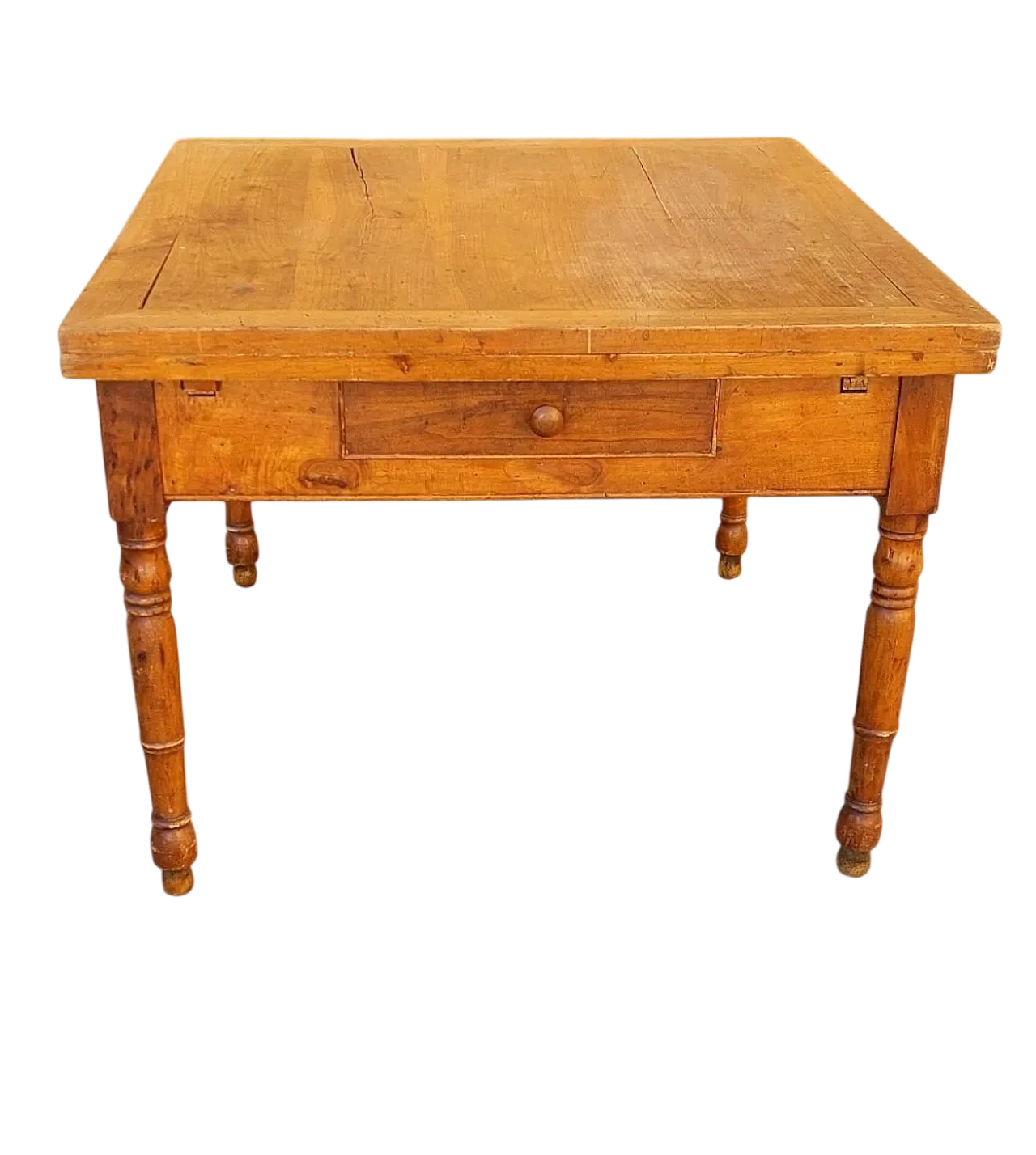 Extendable wooden table with drawer, 19th century 16