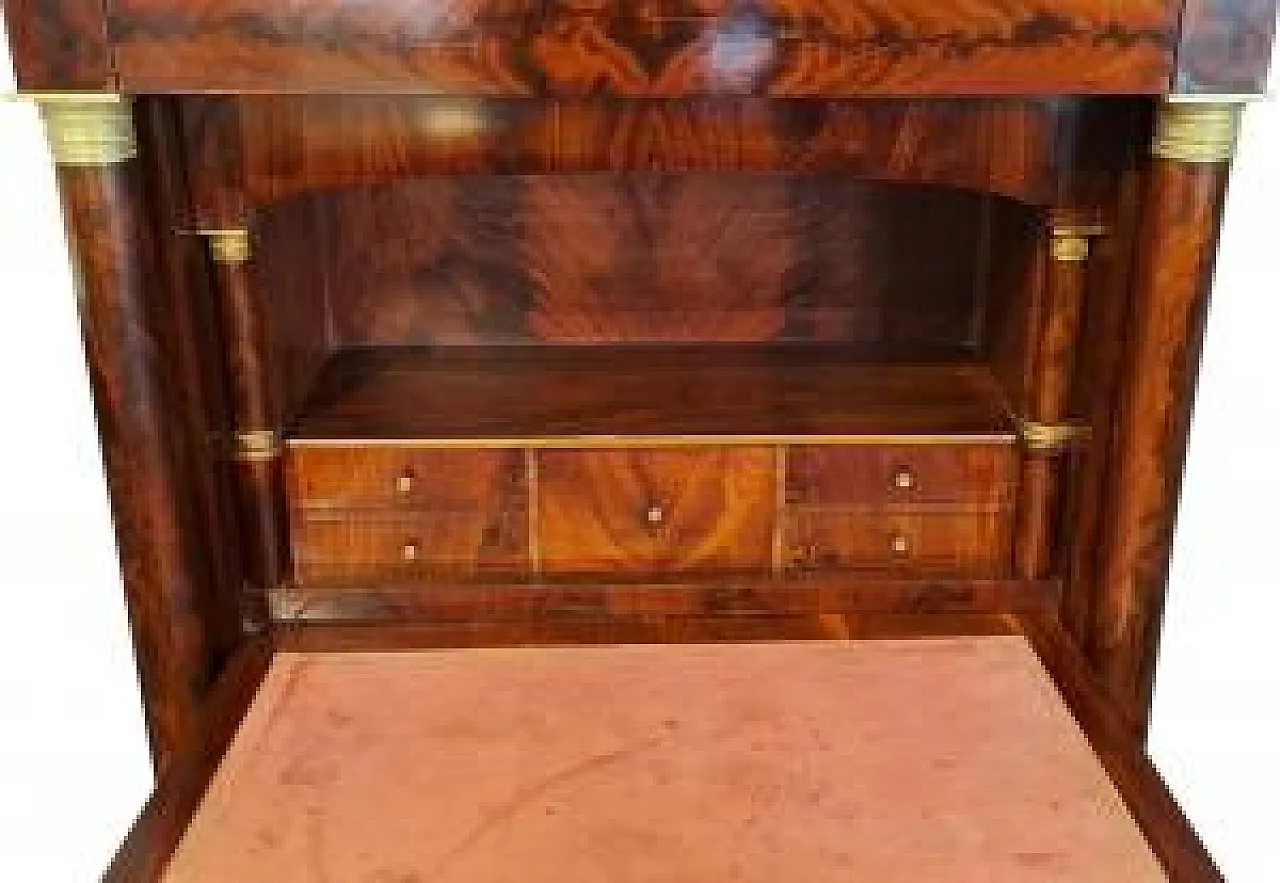 Desk with mahogany and bronze flap, 19th century 2