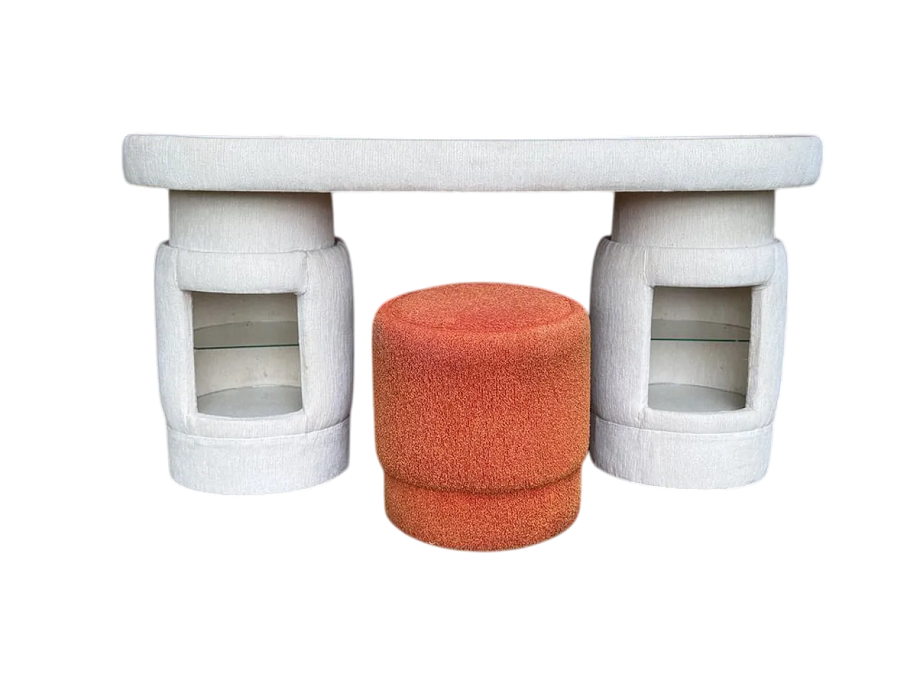 Pair of dessing table with chair by Kecskemét Furniture, 1970s 7