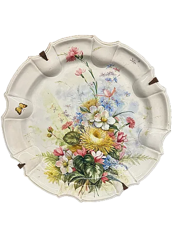 Grande piatto in Maiolica floreale, '800