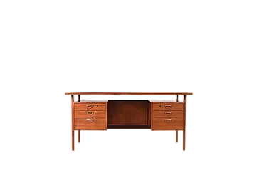 Mid-Century teak executive desk by Kai Kristiansen for FM Møble, 1970s