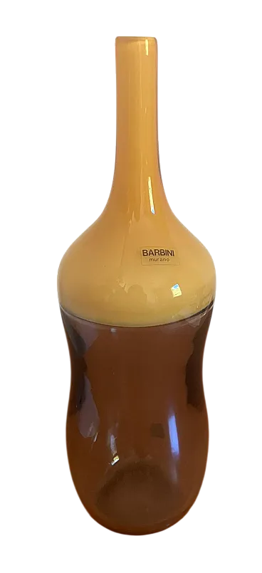 Vaso bottiglia in vetro di Murano di Barbini, fine '900