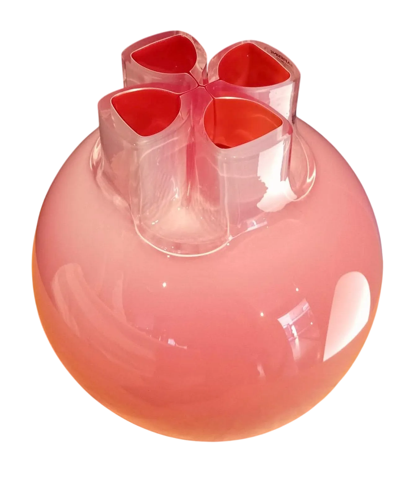 Quadrifoglio vase in Murano glass by Barbini, late 20th century