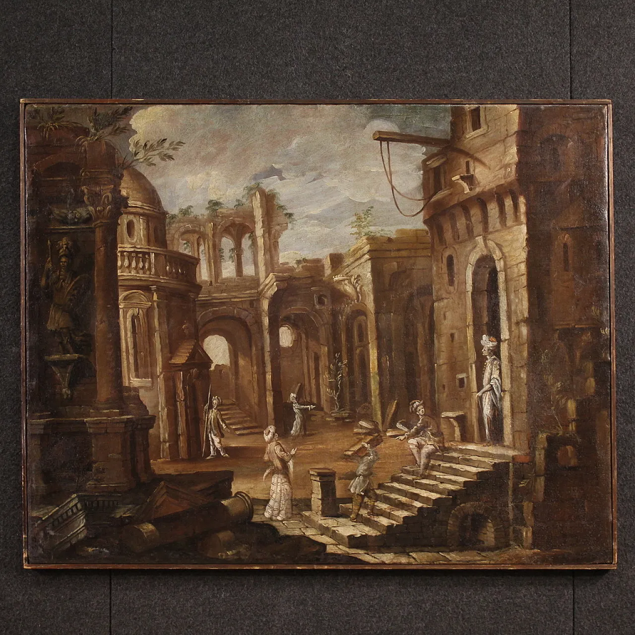 Italian painting architectural whim, 18th century 1
