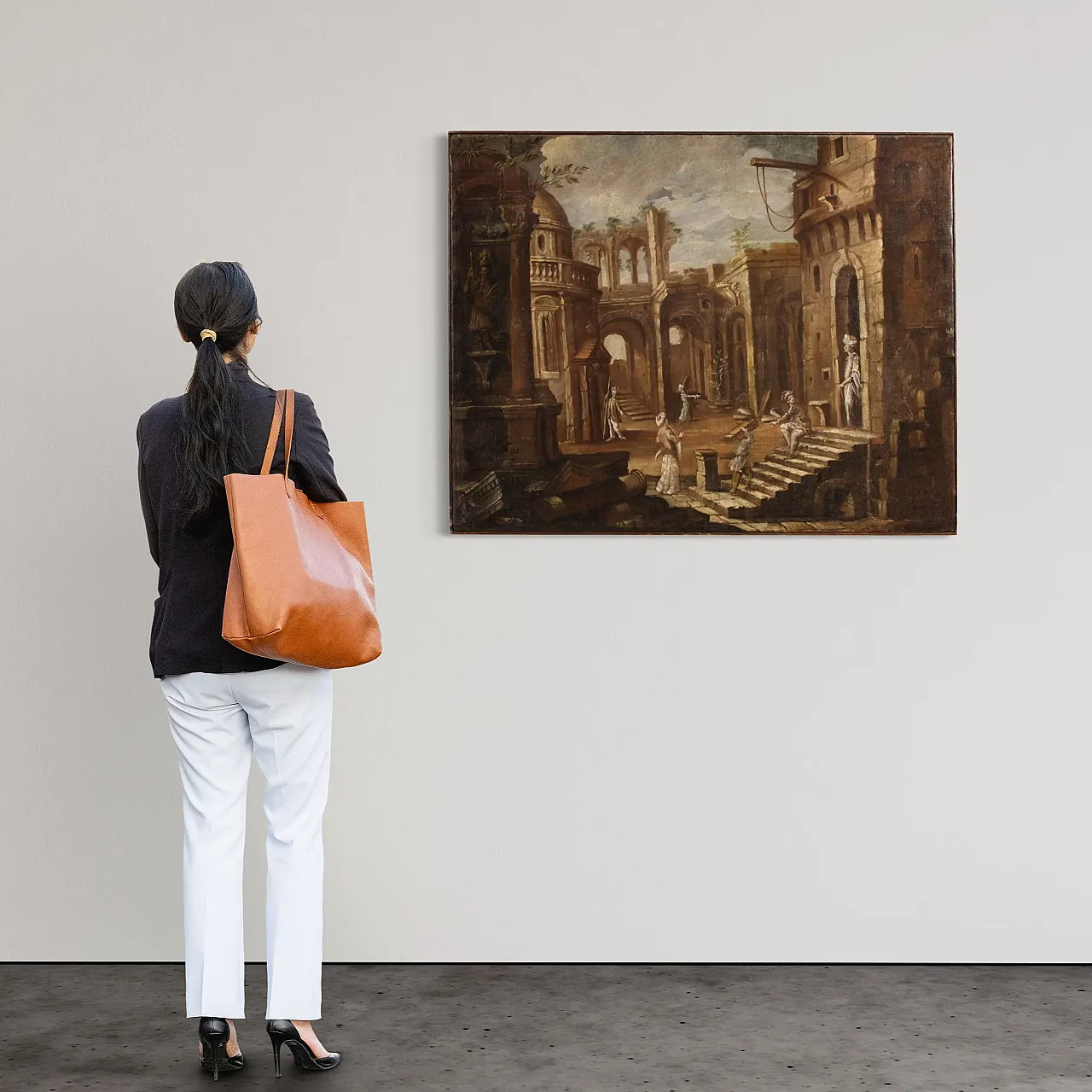 Italian painting architectural whim, 18th century 2