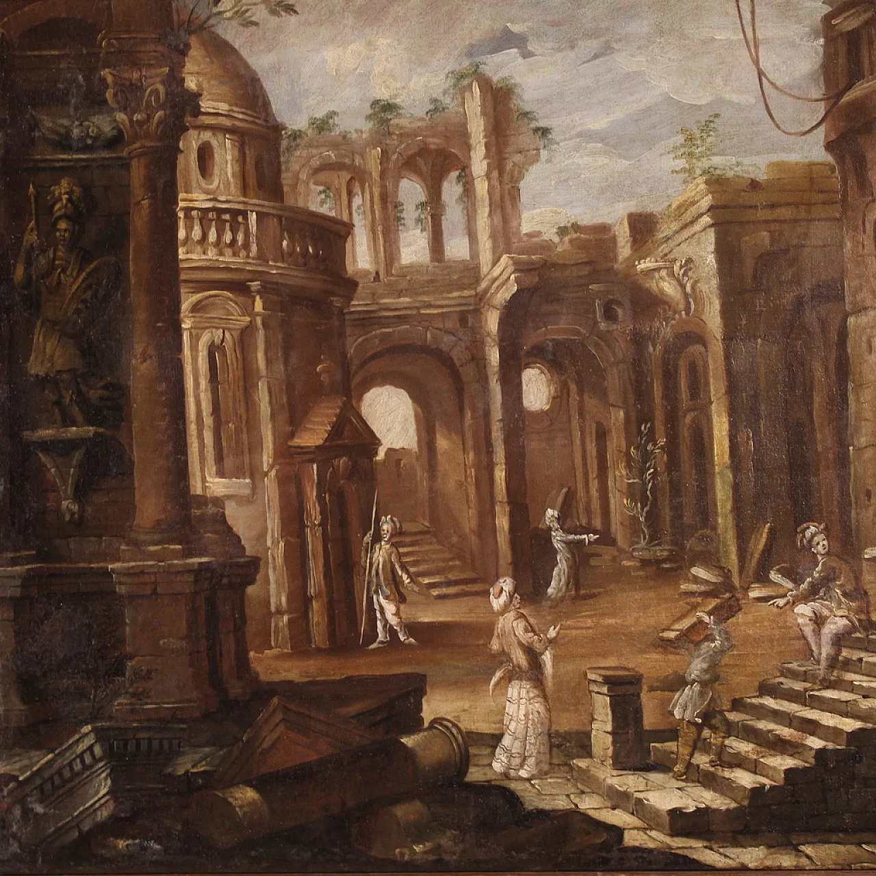 Italian painting architectural whim, 18th century 5