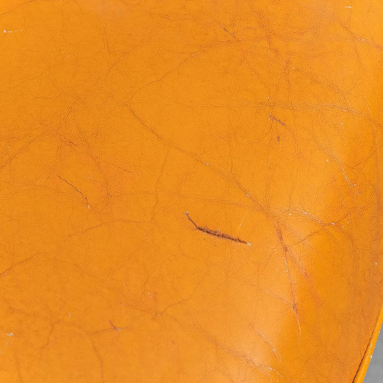 3 -seater sofa in leather and wood, 50s 11