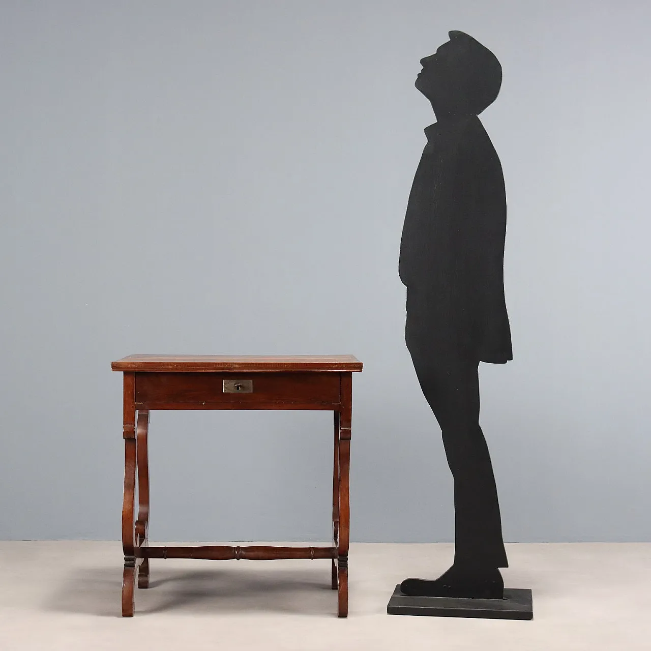 Scrivania in noce con cassetto, fine '800 2