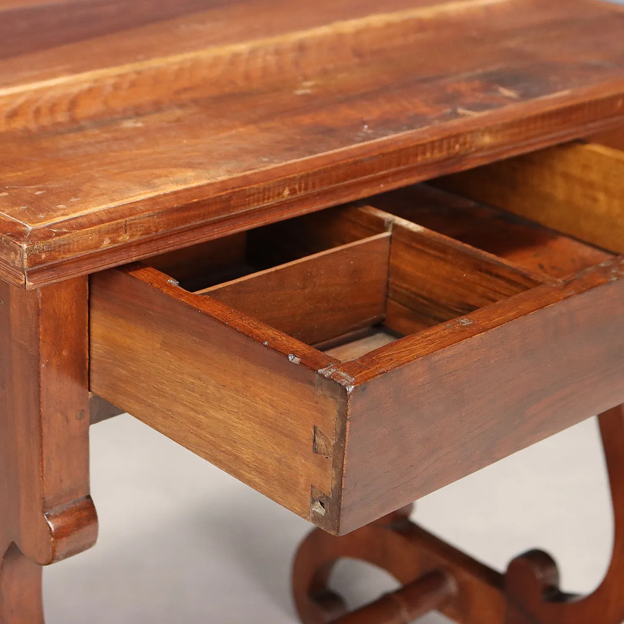Scrivania in noce con cassetto, fine '800 3
