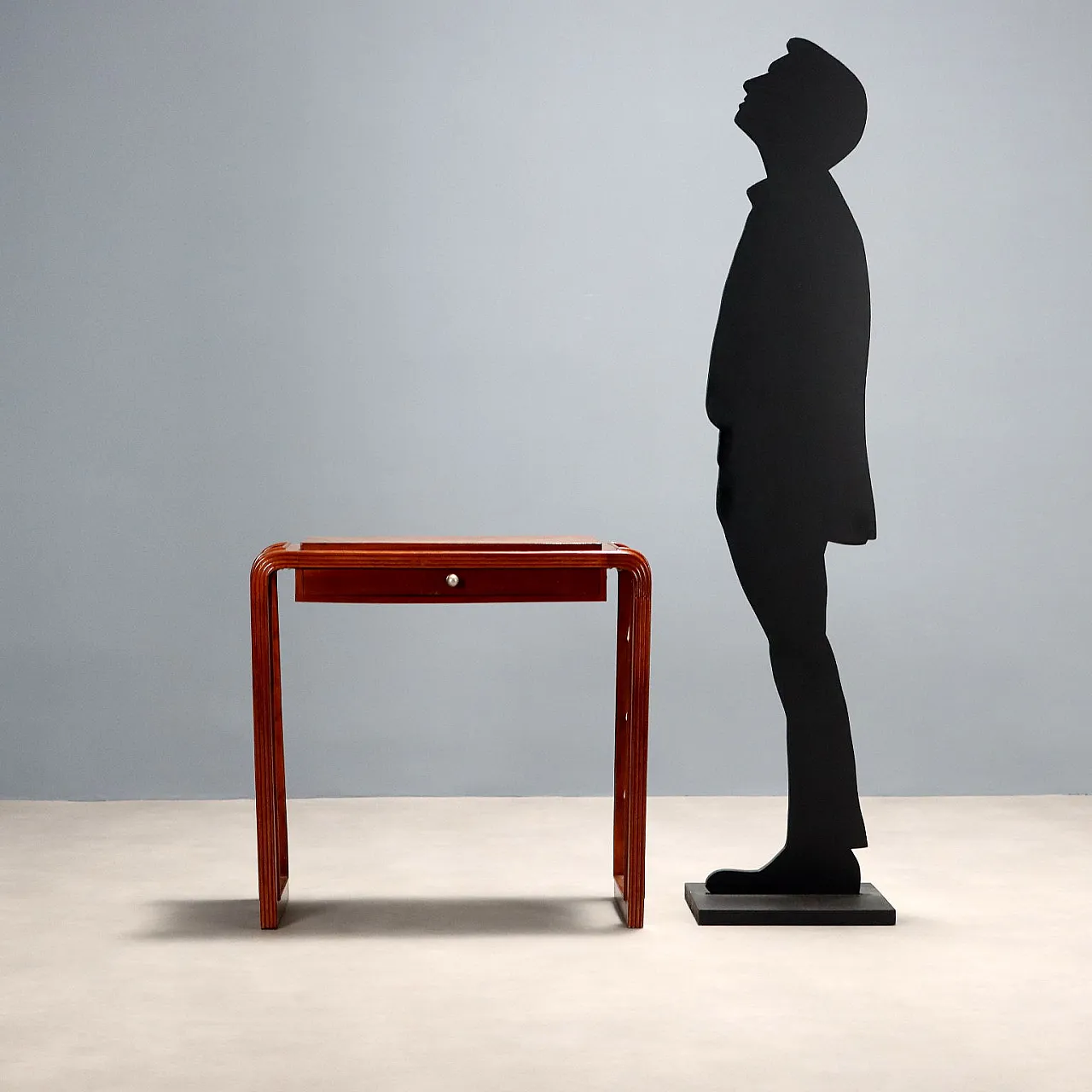 Console table in mahogany veneer, 1940s 3
