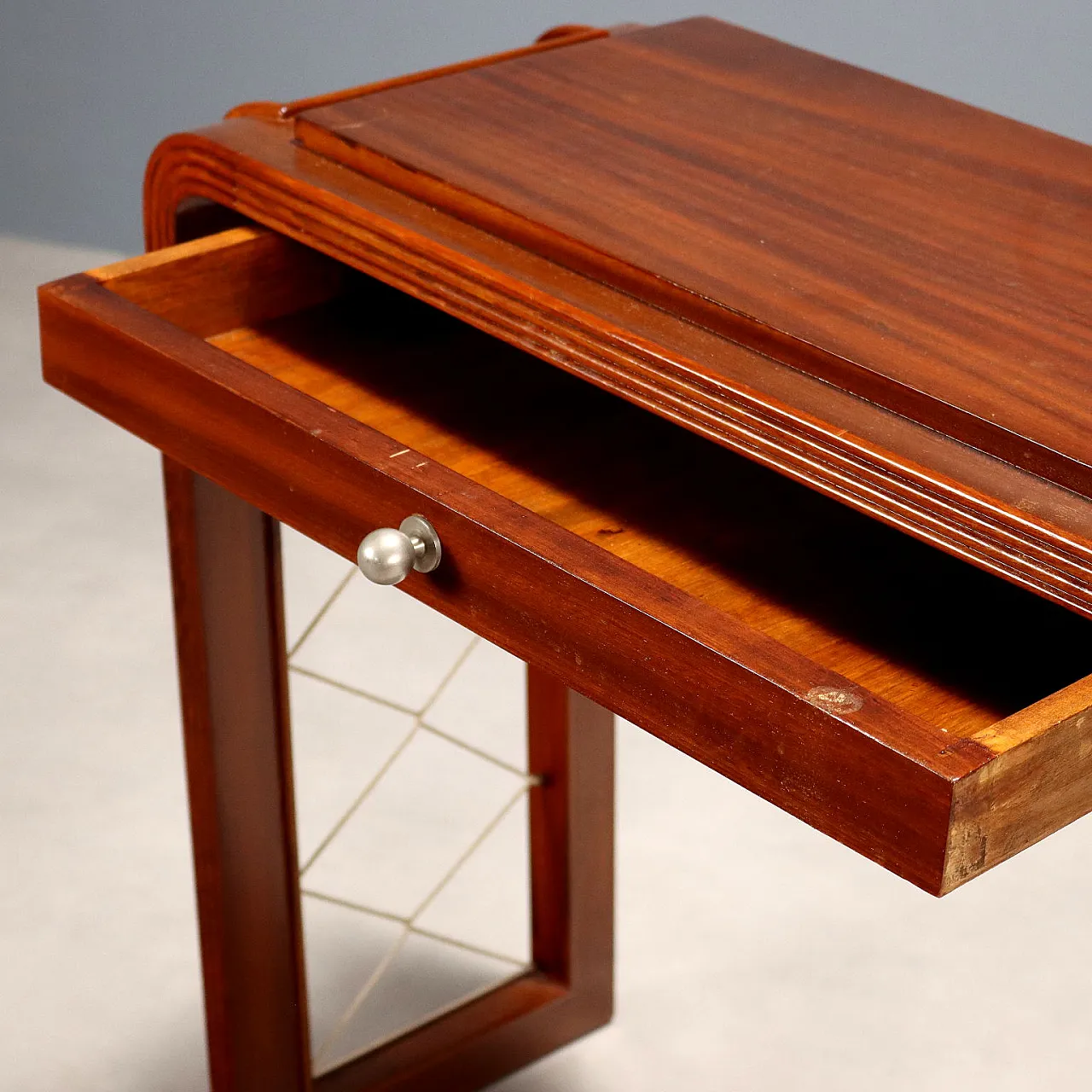 Console table in mahogany veneer, 1940s 5