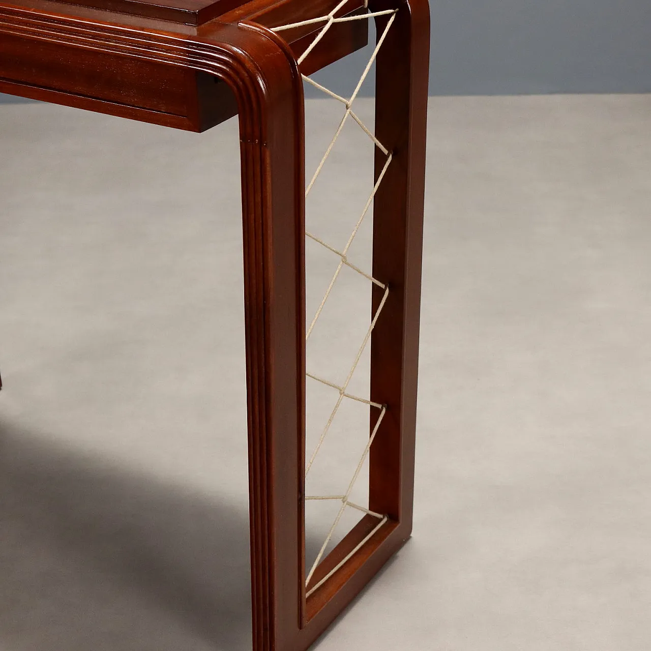 Console table in mahogany veneer, 1940s 7