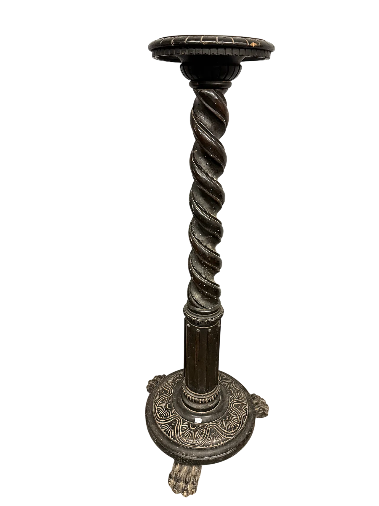 Neo-Renaissance column in walnut, carved, 1920 11