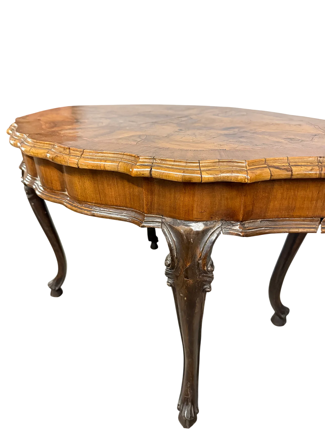 Tavolinetto da salotto noce e radica barocchetto, 1940 22