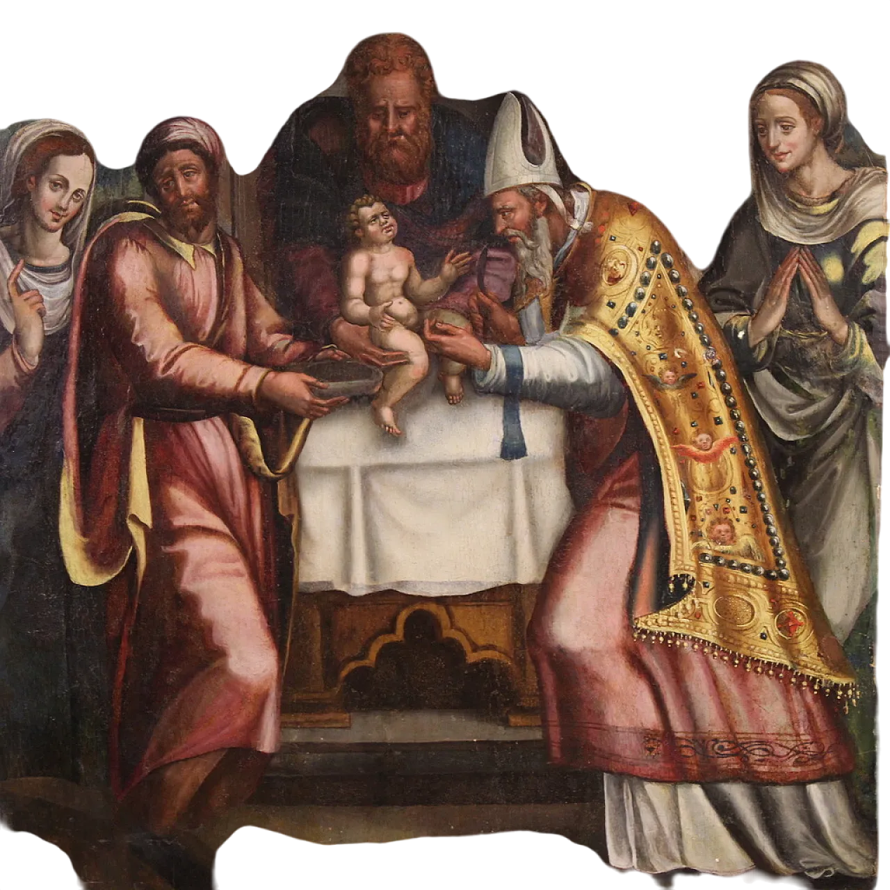 Painting on table, the circumcision of Christ, 16th century 17