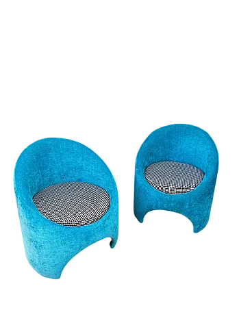 Pair of armchairs in wood, 90s