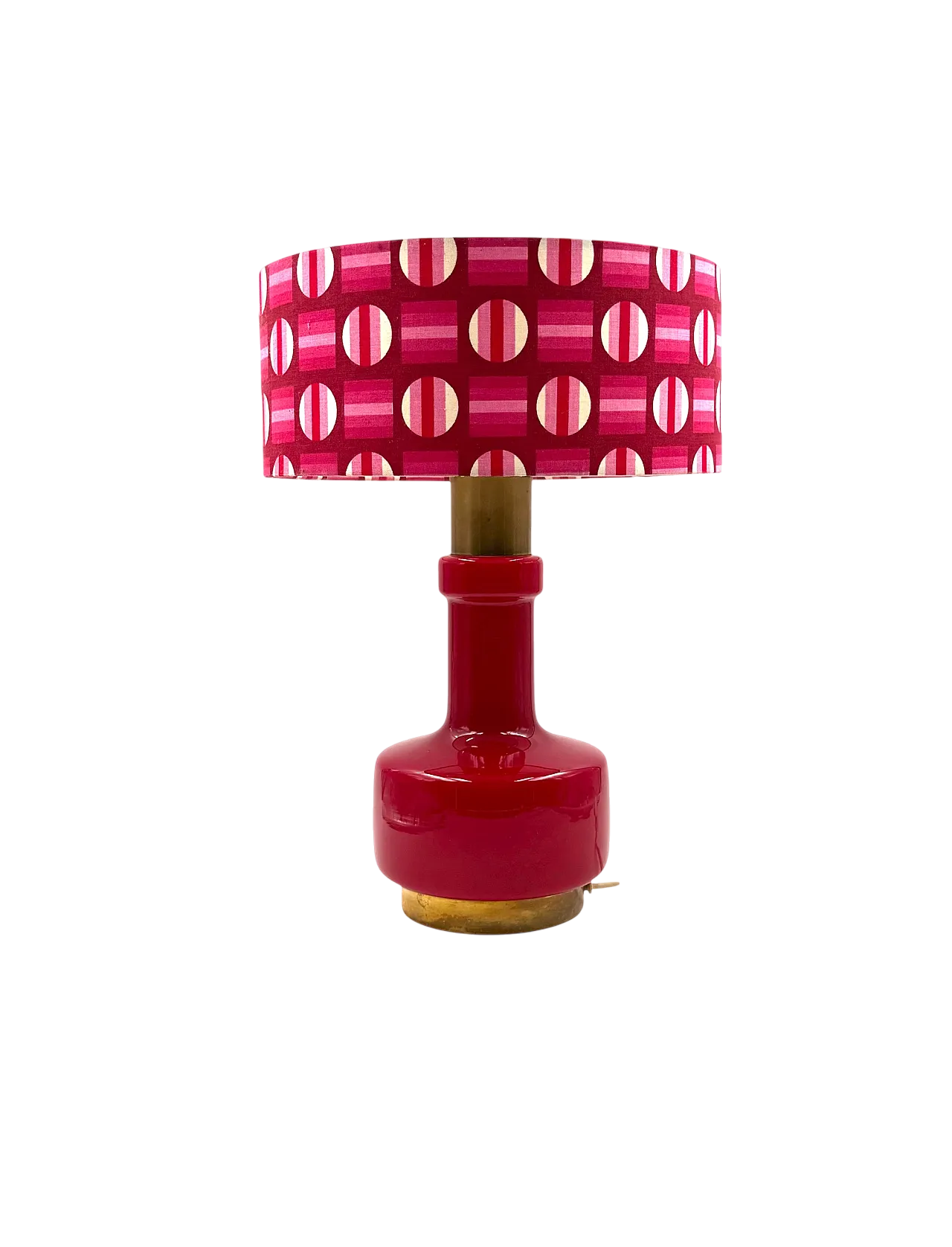 Space Age Red Glass Table Lamp, Italy's Italia 14
