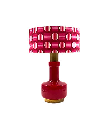 Space Age Red Glass Table Lamp, Italy's Italia