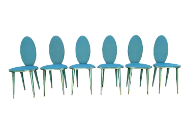 6 chairs in the style of Umberto Mascagni, 1950s