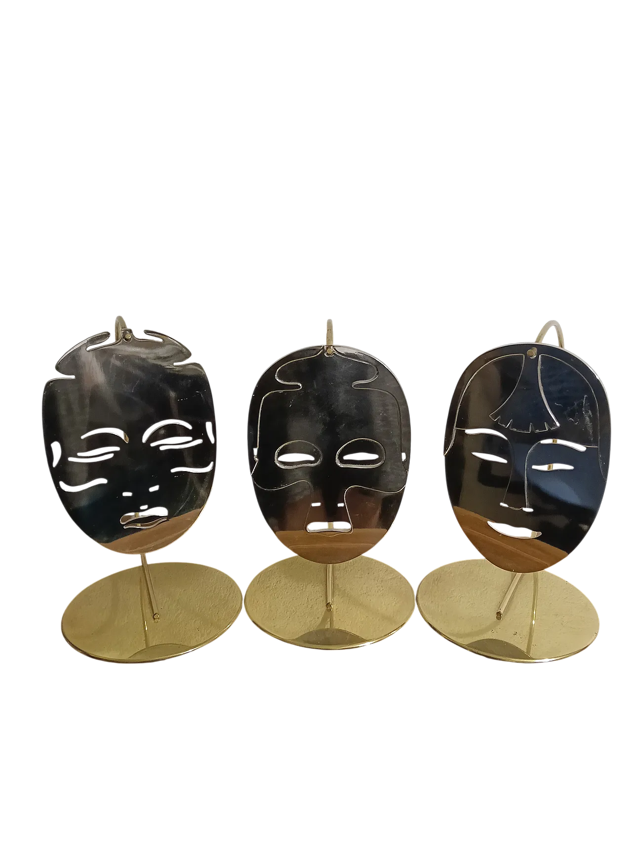 Lidia Selva Triptych The Gold Masks Luciano Frigerio by Desio 70s 11