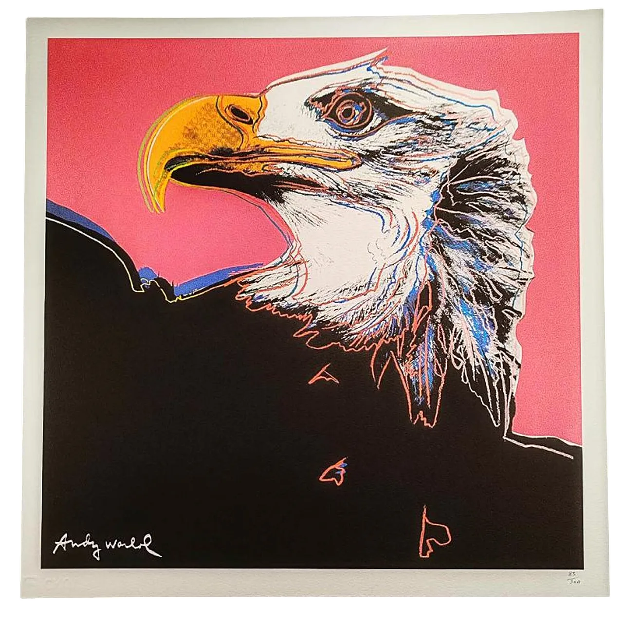 Eagle di Andy Warhol, litografia in edizione limitata di CMOA, anni 80 9