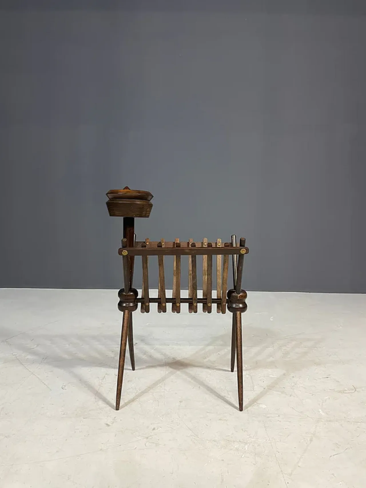 Beech magazine rack, 1960s 8