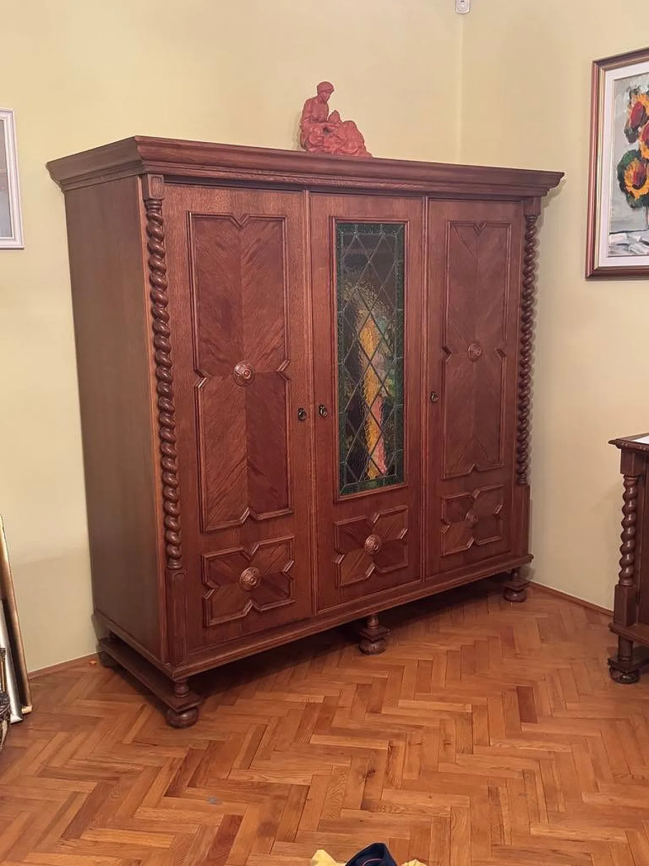 Spanish style oak wardrobe, early 20th century 2