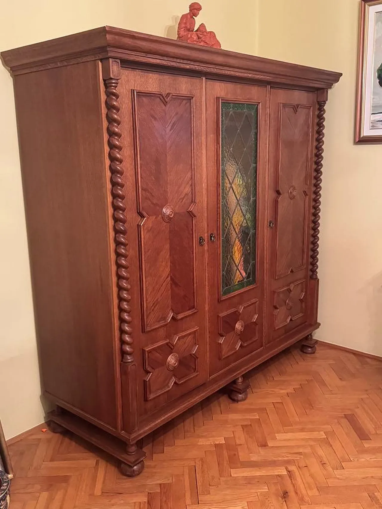 Spanish style oak wardrobe, early 20th century 4