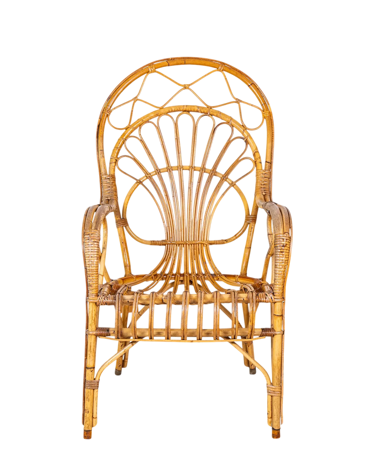 Poltrona in rattan intrecciato, fine '900 7