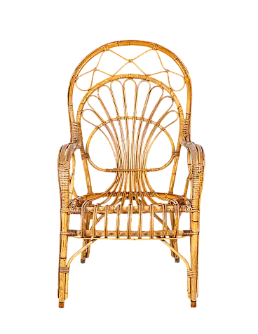 Poltrona in rattan intrecciato, fine '900