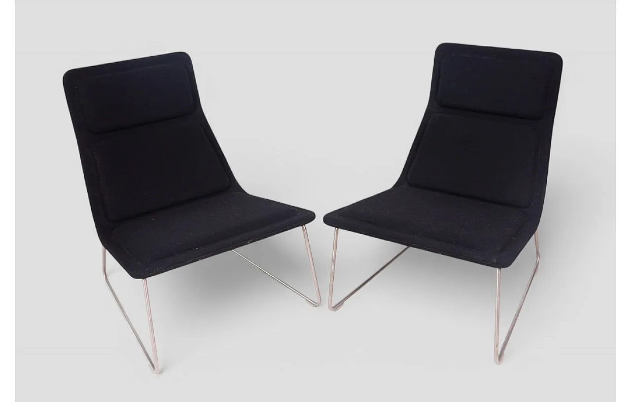 Coppia di poltrone in stile Pad di J.Morrison per Cappellini,anni 2000 2