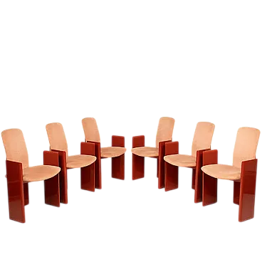 6 Kinu Chairs by Motomi Kawakami for Arflex, 1980s