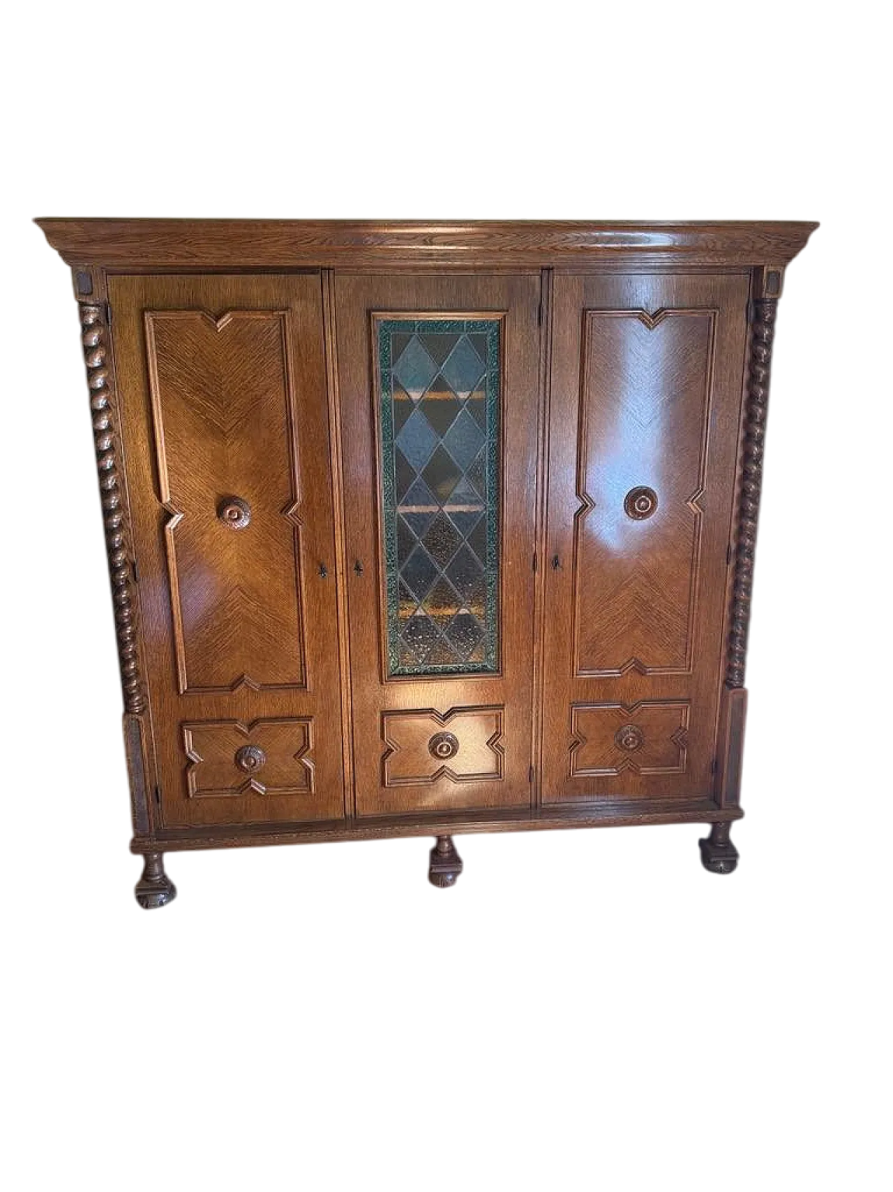Spanish style oak wardrobe, early 20th century 6