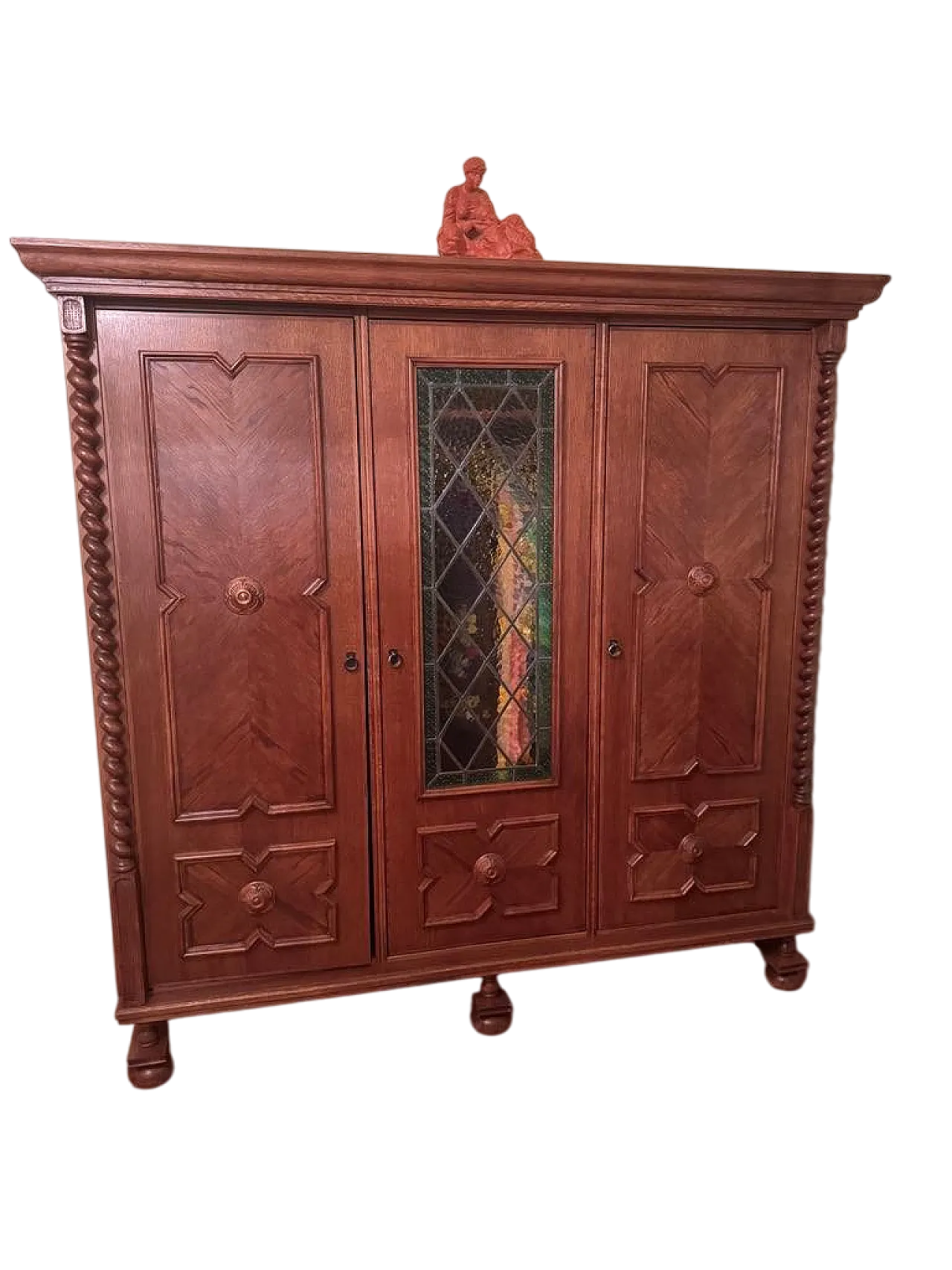 Spanish style oak wardrobe, early 20th century 6