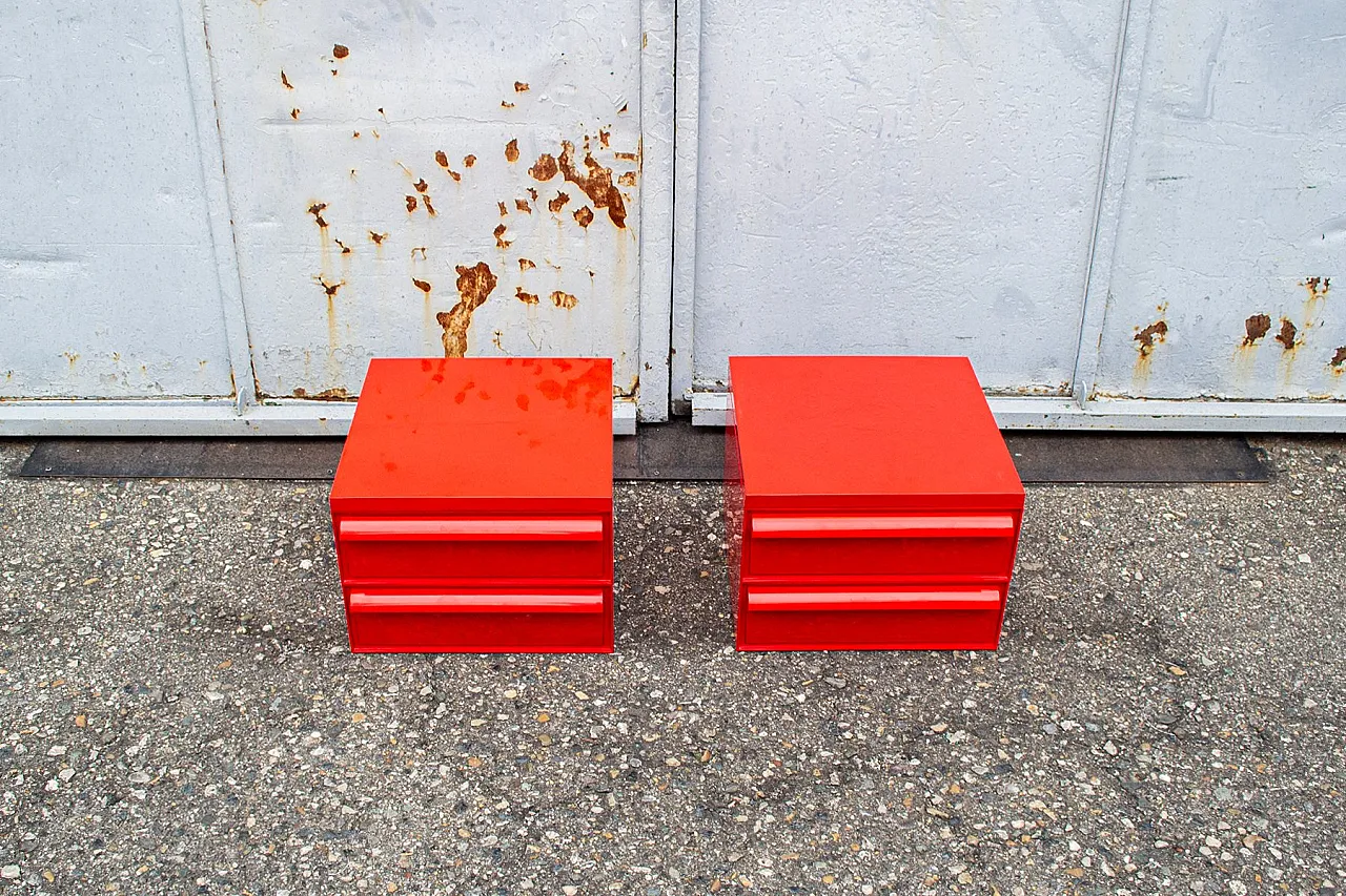 Pair of Model 4601 3-5 Bedside Tables by S.Fussell for Kartell, 1970s 1