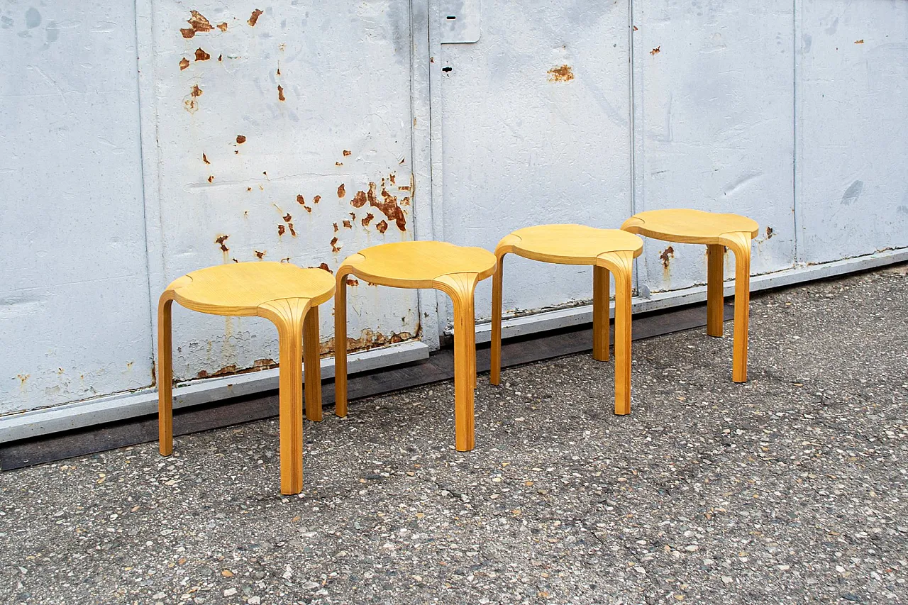 4 Sgabelli X600 di Alvar Aalto per Artek, anni '70 2