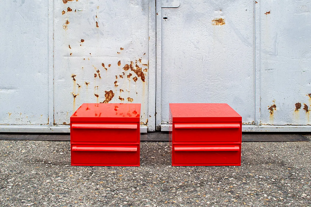 Pair of Model 4601 3-5 Bedside Tables by S.Fussell for Kartell, 1970s 3