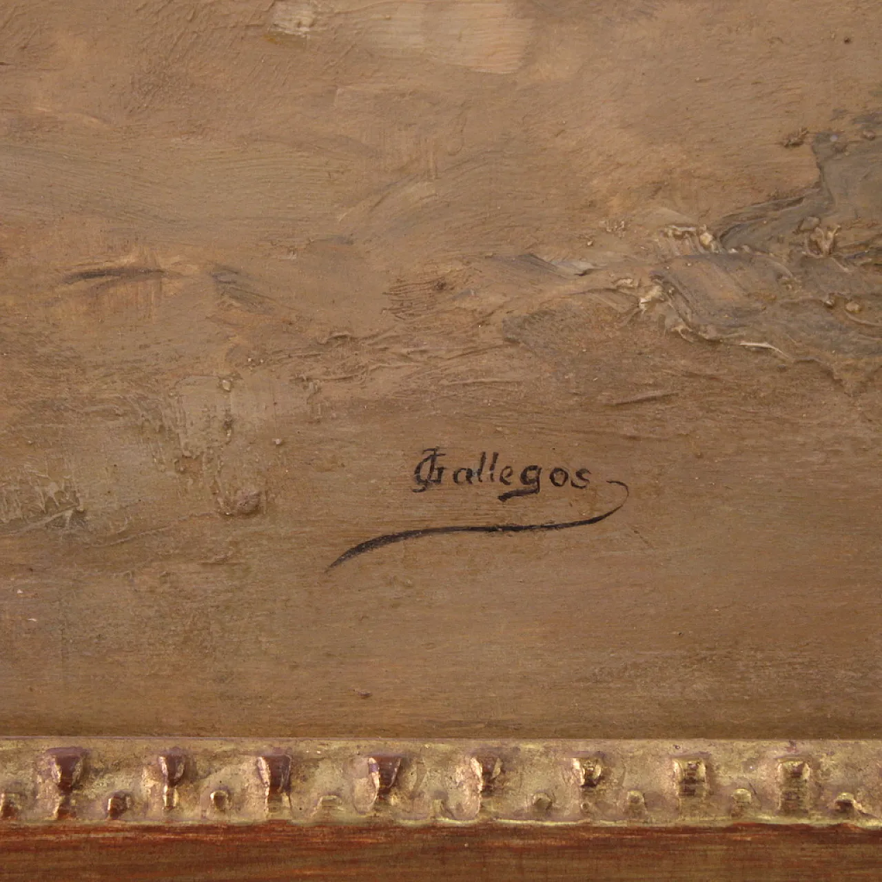 Spanish painting with flamenco dancer, signed Galgos 4