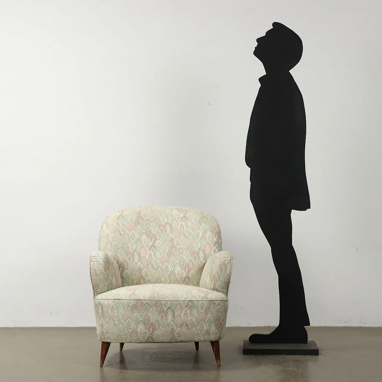 Poltrona in legno e tessuto, anni '50 2