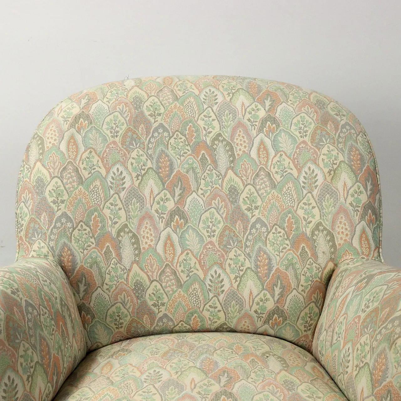 Poltrona in legno e tessuto, anni '50 4