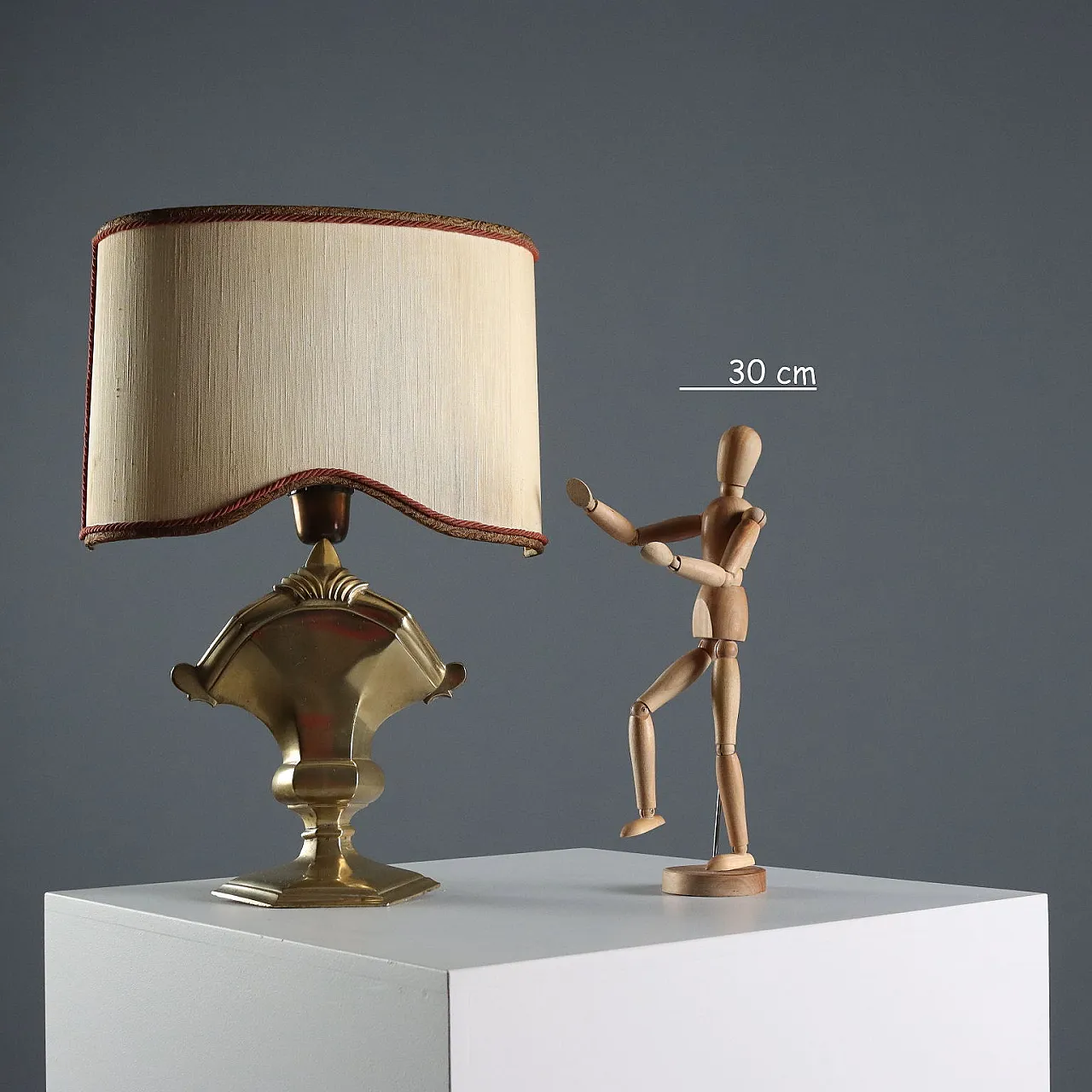 Pair of table lamps in bronze and carved wood, 19th century 2